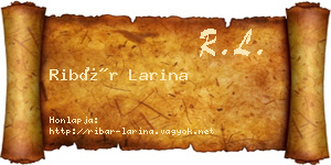 Ribár Larina névjegykártya